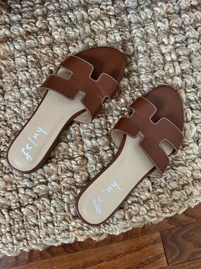EUC French Sole Alibi Sandals Cognac 8